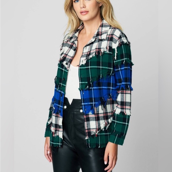 BLANK NYC BLANKNYC XL DOUBLE DARE FLANNEL SHIRT SHACKET WOMEN’S TOP SHIRT  #349 - Picture 2 of 9
